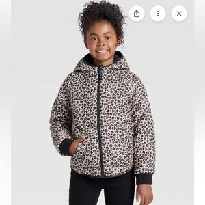 Cat & Jack Leopard Print Reversible Puffer Jacket